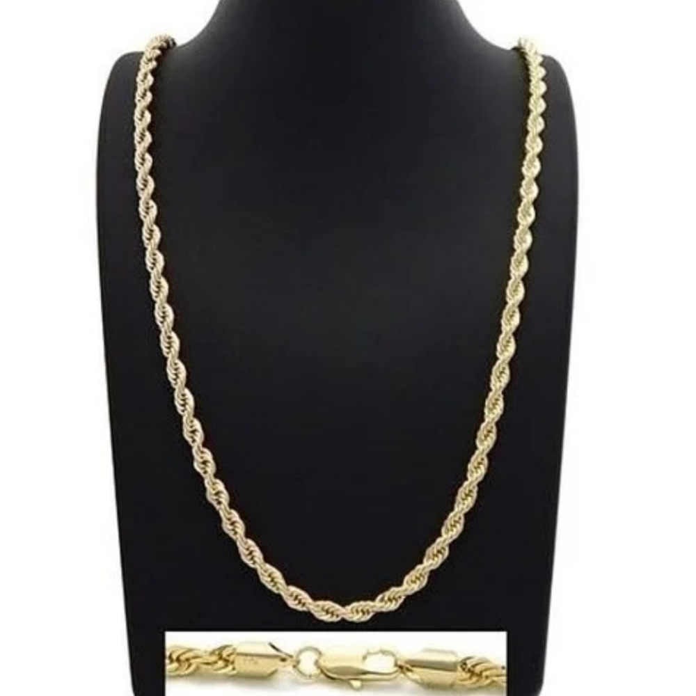 Yellow gold plated diamond cut necklace